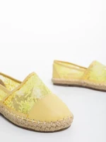 Espadrile copii galbene din piele ecologica si material textil Erma