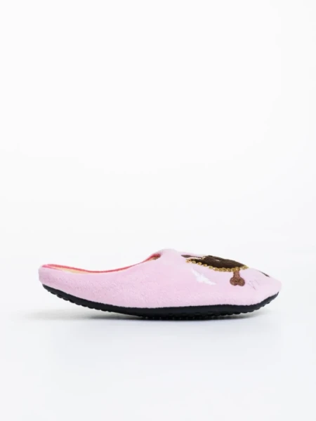 Papuci copii roz din blana sintetica Agape