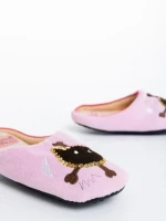 Papuci copii roz din blana sintetica Agape