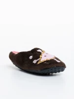 Papuci copii maro din blana sintetica Agape