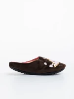 Papuci copii maro din blana sintetica Agape