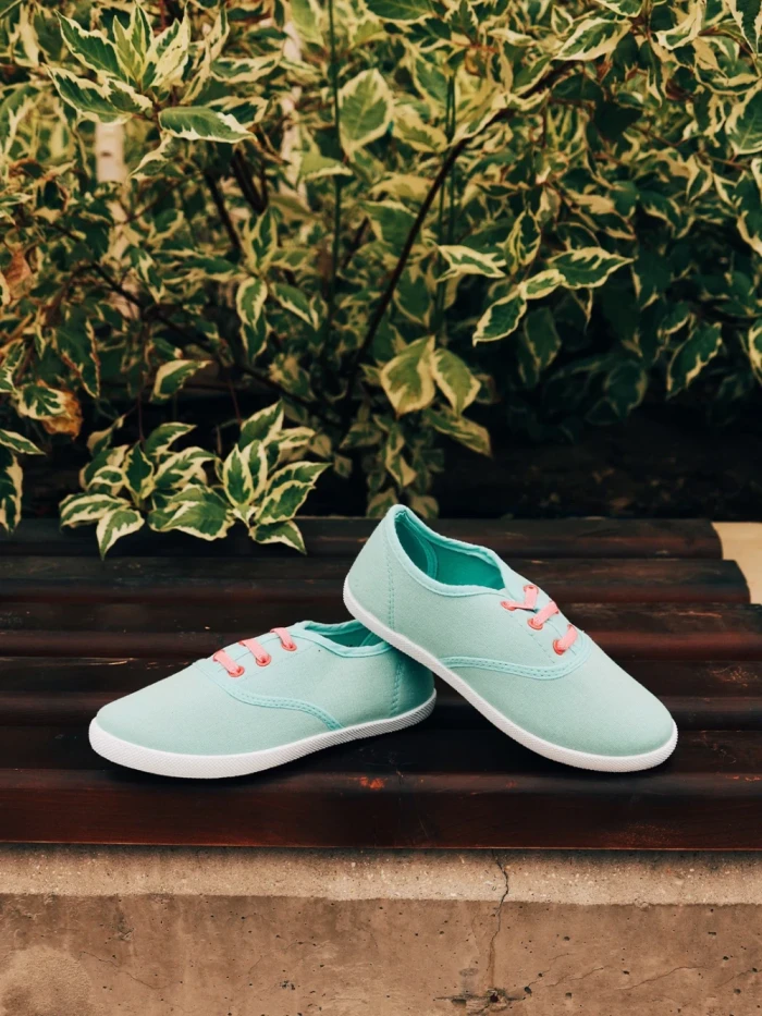 Tenisi copii turcoaz din material textil Milis