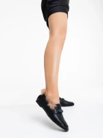 Mocasini dama negri din piele ecologica Augusta