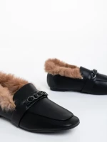 Mocasini dama negri din piele ecologica Augusta