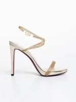 Sandale dama aurii din piele ecologica Lordina