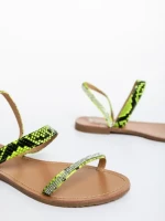 Papuci dama verzi din piele ecologica Aurora