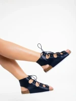 Sandale dama albastre din piele ecologica Makeena