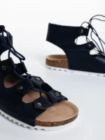 Sandale dama albastre din piele ecologica Makeena