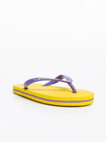 Papuci copii galbeni cu mov din material sintetic Epsi