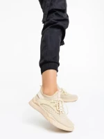 Pantofi sport dama bej din material textil Louane
