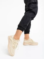 Pantofi sport dama bej din material textil Louane