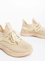 Pantofi sport dama bej din material textil Louane