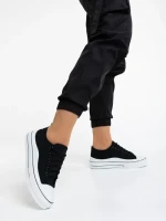 Tenisi dama negri din material textil Leony