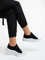 Tenisi dama negri din material textil Leony