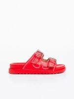 Papuci dama rosii din piele ecologica Eiko