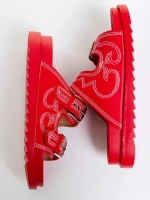 Papuci dama rosii din piele ecologica Eiko