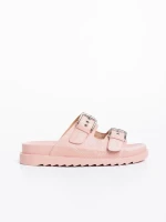 Papuci dama roz din piele ecologica Eiko