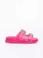 Papuci dama fucsia din piele ecologica Eiko