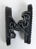 Papuci dama negri din piele ecologica Eiko