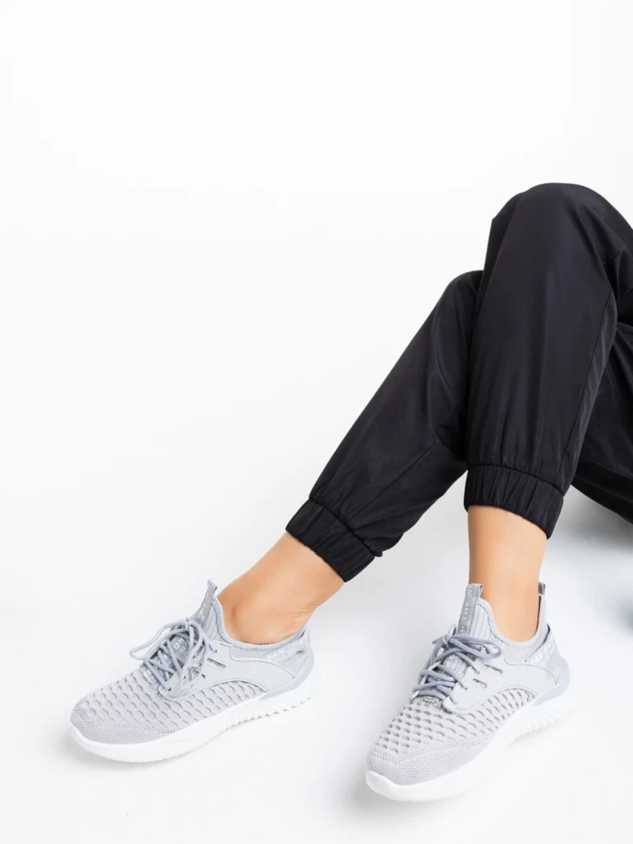 Pantofi sport dama gri din material textil Louane