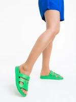 Papuci dama verzi din material sintetic Mika
