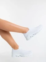 Pantofi sport dama albi din material textil Iazmin
