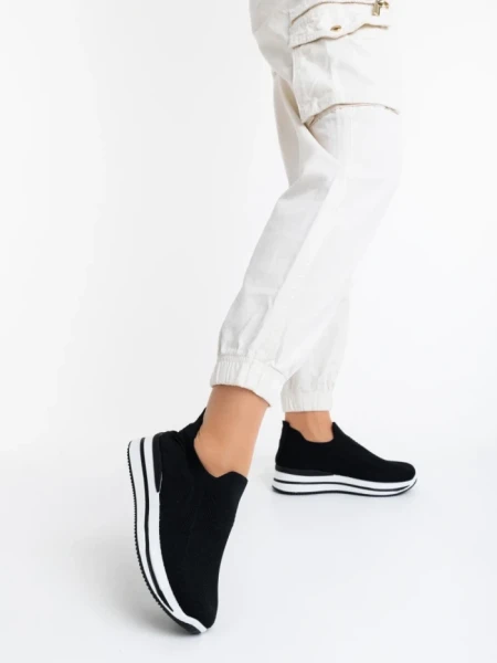 Pantofi sport dama negri din material textil Denisia