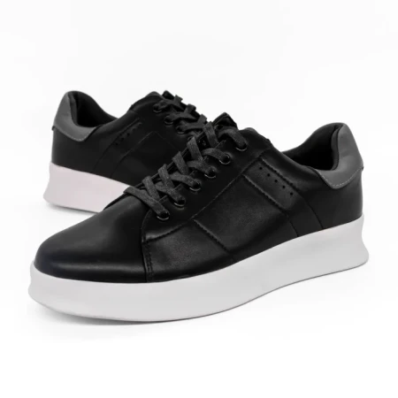 Pantofi sport barbati negri din piele ecologica Elvio