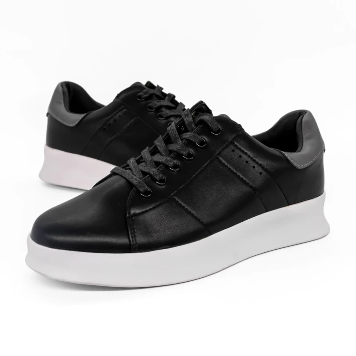 Pantofi sport barbati negri din piele ecologica Elvio