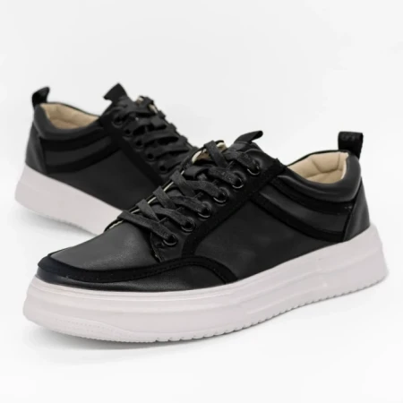 Pantofi sport barbati negri din piele ecologica Elden