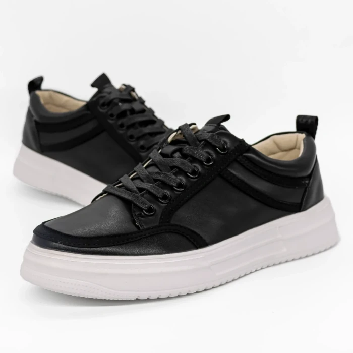 Pantofi sport barbati negri din piele ecologica Elden