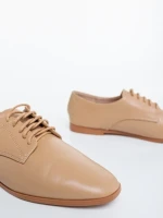 Pantofi casual dama bej inchis din piele ecologica Lailah