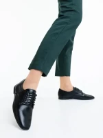 Pantofi casual dama negri din piele ecologica Lailah