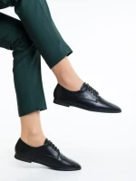 Pantofi casual dama negri din piele ecologica Lailah