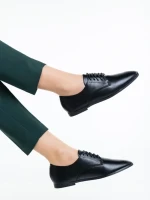 Pantofi casual dama negri din piele ecologica Lailah