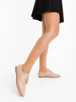 Pantofi casual dama bej deschis din piele ecologica Lailah