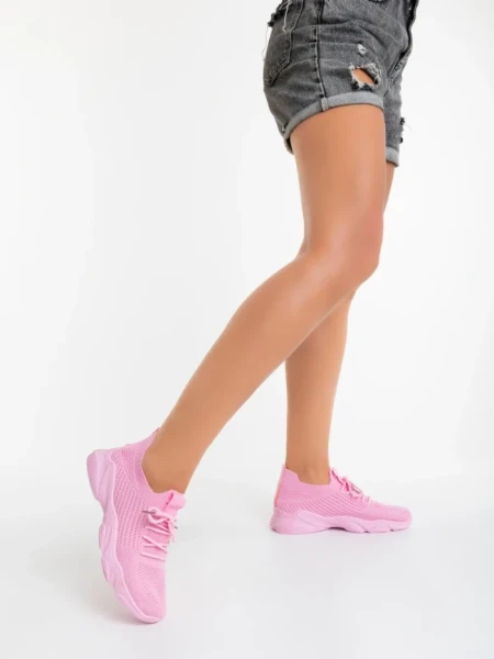 Pantofi sport dama roz inchis din material textil Jaylah