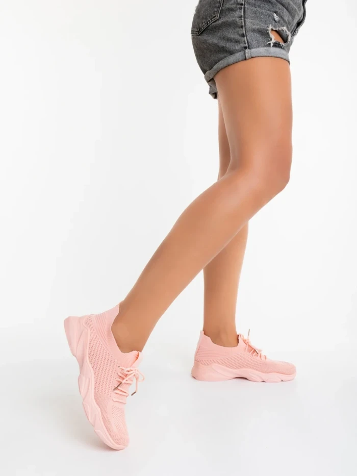 Pantofi sport dama roz din material textil Jaylah