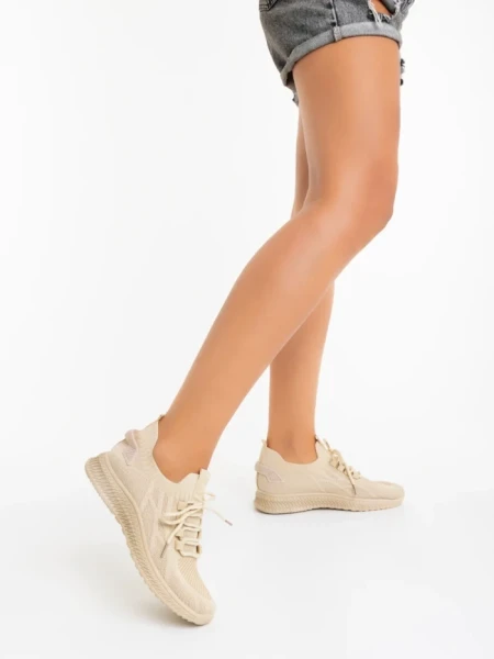 Pantofi sport dama bej din material texti Lizbeth
