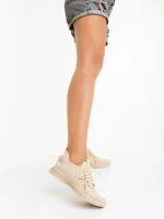 Pantofi sport dama bej din material texti Lizbeth
