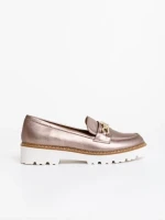 Mocasini dama aurii inchis din piele ecologica Jenima