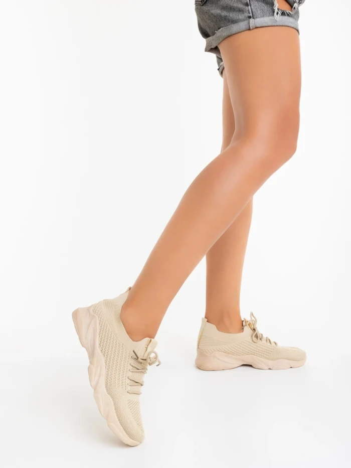 Pantofi sport dama bej din material textil Jaylah