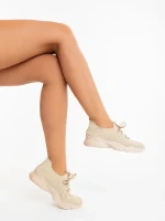 Pantofi sport dama bej din material textil Jaylah