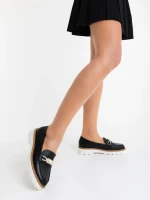 Mocasini dama negri din piele ecologica Jenima