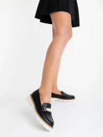 Mocasini dama negri din piele ecologica Jenima