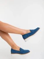 Mocasini dama albastri din piele ecologica Kelley