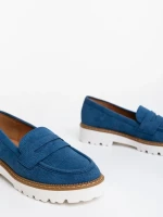 Mocasini dama albastri din piele ecologica Kelley