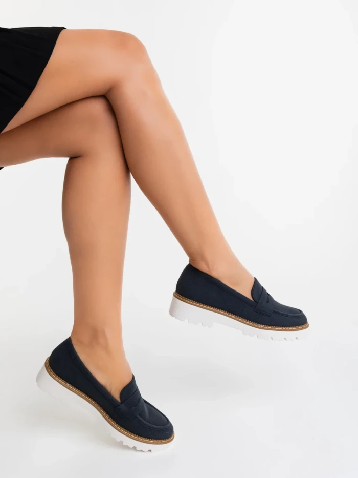 Mocasini dama negri din piele ecologica Kelley