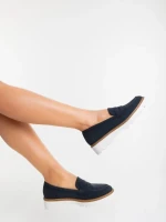 Mocasini dama negri din piele ecologica Kelley