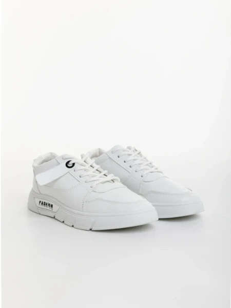 Pantofi sport barbati albi din piele ecologica Ermanno